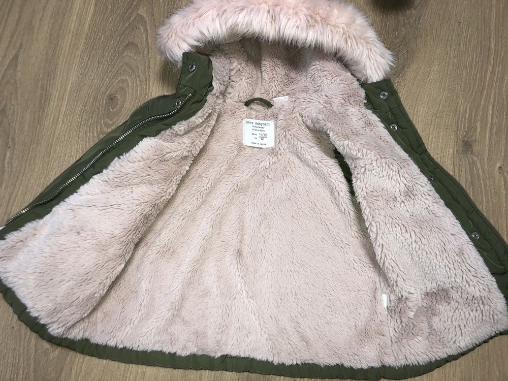 Парка курточка Zara на меху тепла демисезон зима