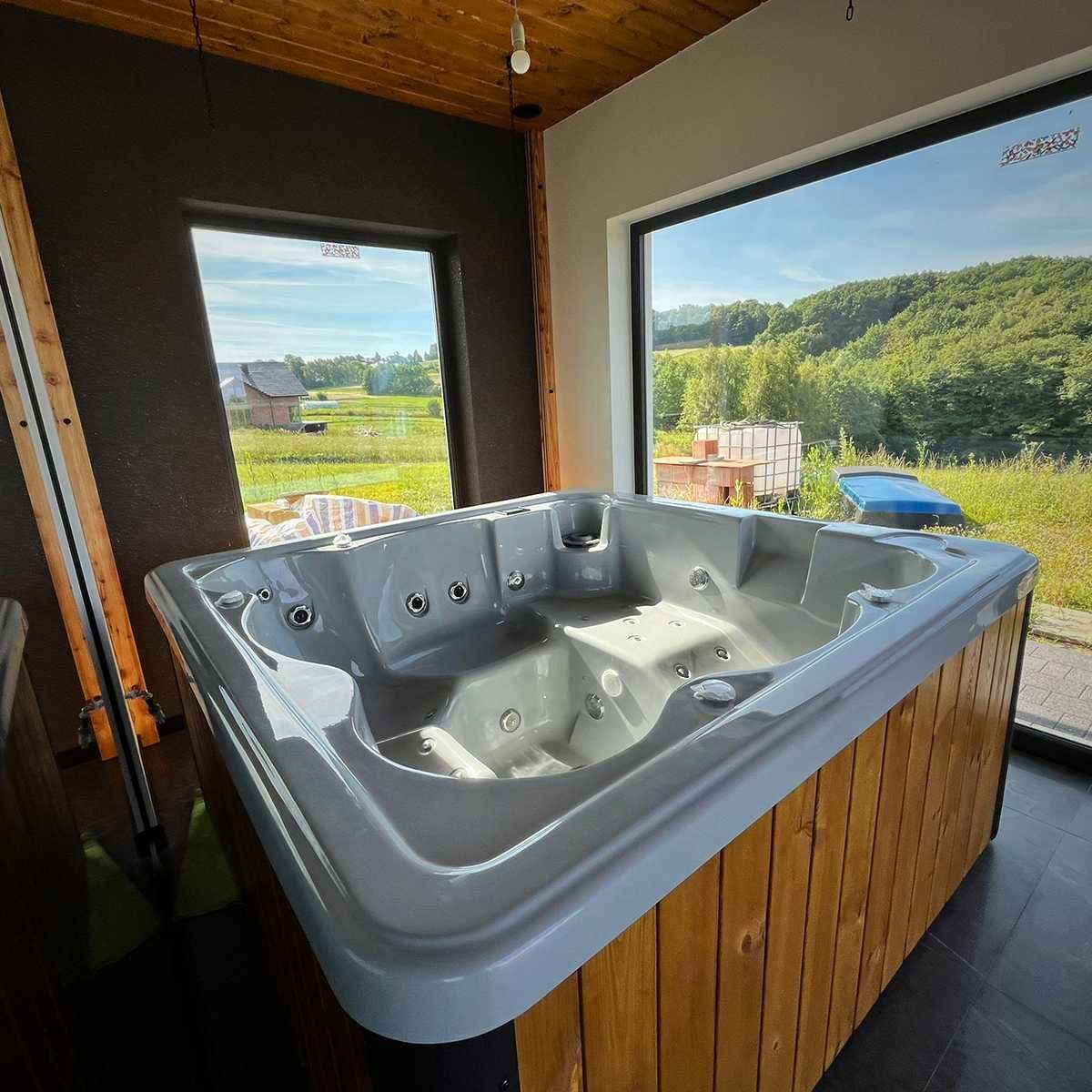 Balia Jacuzzi ogrodowe 210x210 6 osobowe hydromasaż leżanka
