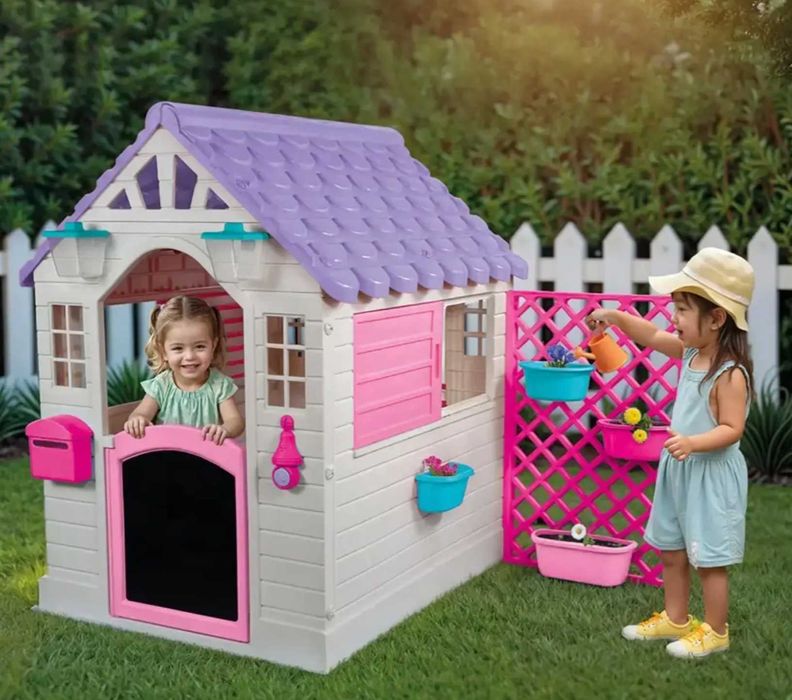 ТОП Будиночок ігровий дитячий для вулиці, дому з дошкою та дзвіночком