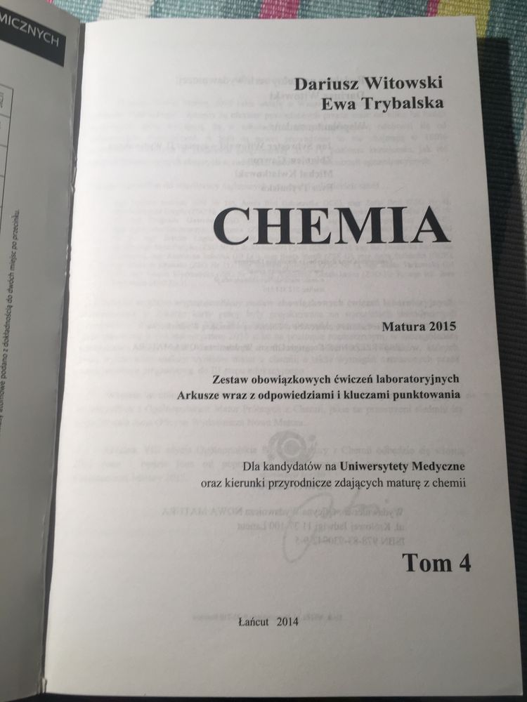 Chemia D.Witowski E. Trybalska Matura 2015