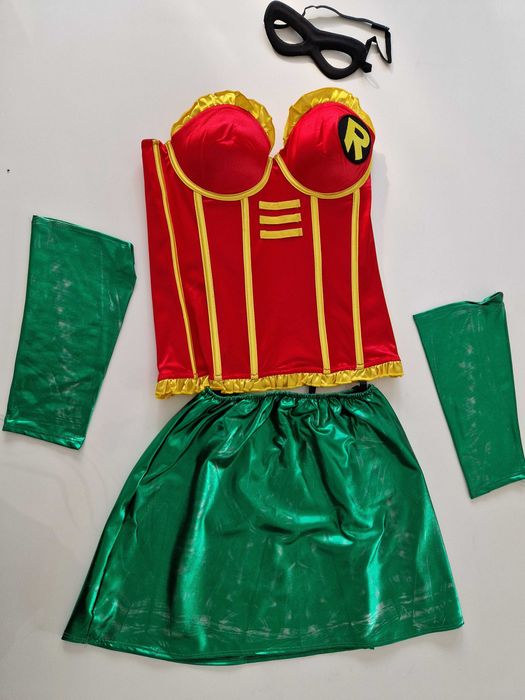 Halloween Karnawał Robin przebranie kostium damski peleryna