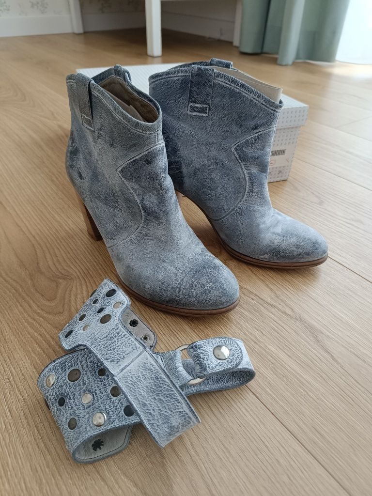 Buty kowbojki Jonak jak nowe 38 blue