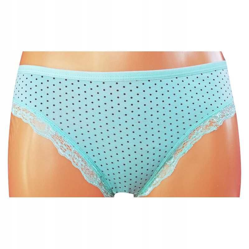 Majtki damskie bambusowe W GROSZKI L/XL niebieskie