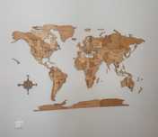 Premium Drewniana Mapa Świata 3D, 170x100cm
