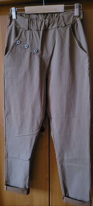 Spodnie gnieciuchy XXL mocno uciagajace się
