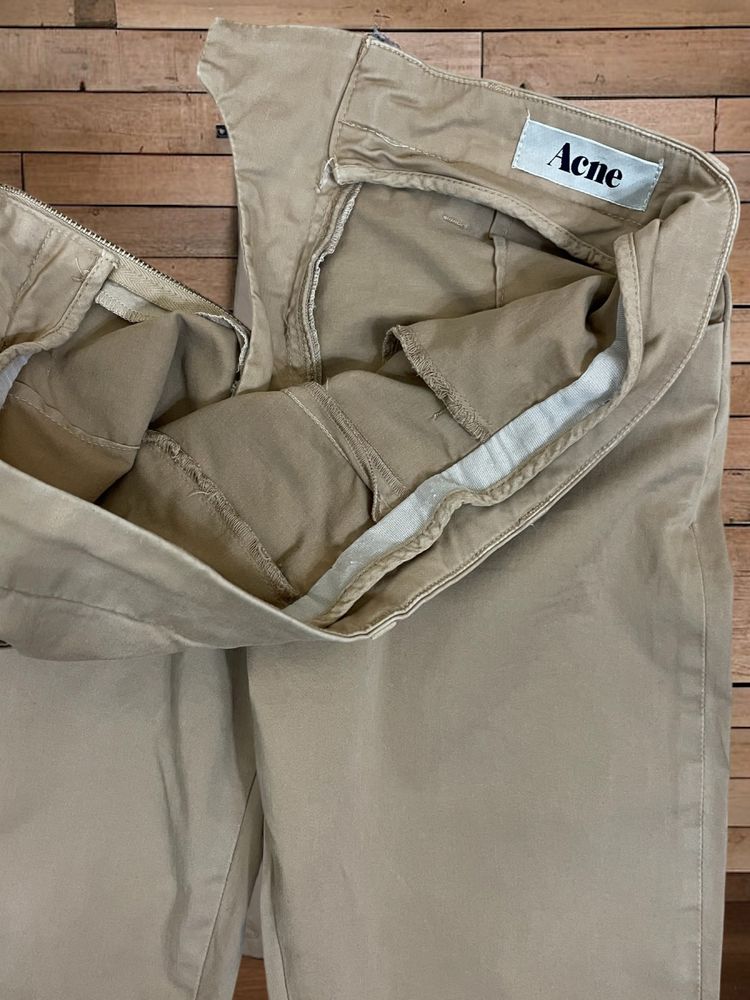 Acne Studios Skin Satin Nude roz. W26 L34 damskie spodnie rurki