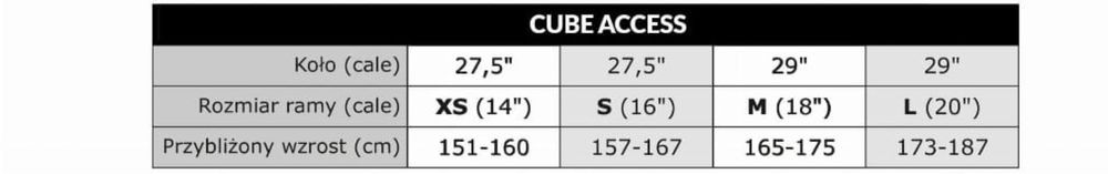 Rower CUBE Access 27,5 ”  Nowy