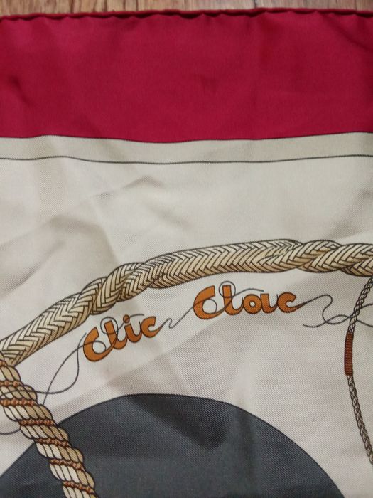 Вінтажна шовкова хустка hermes clic clac