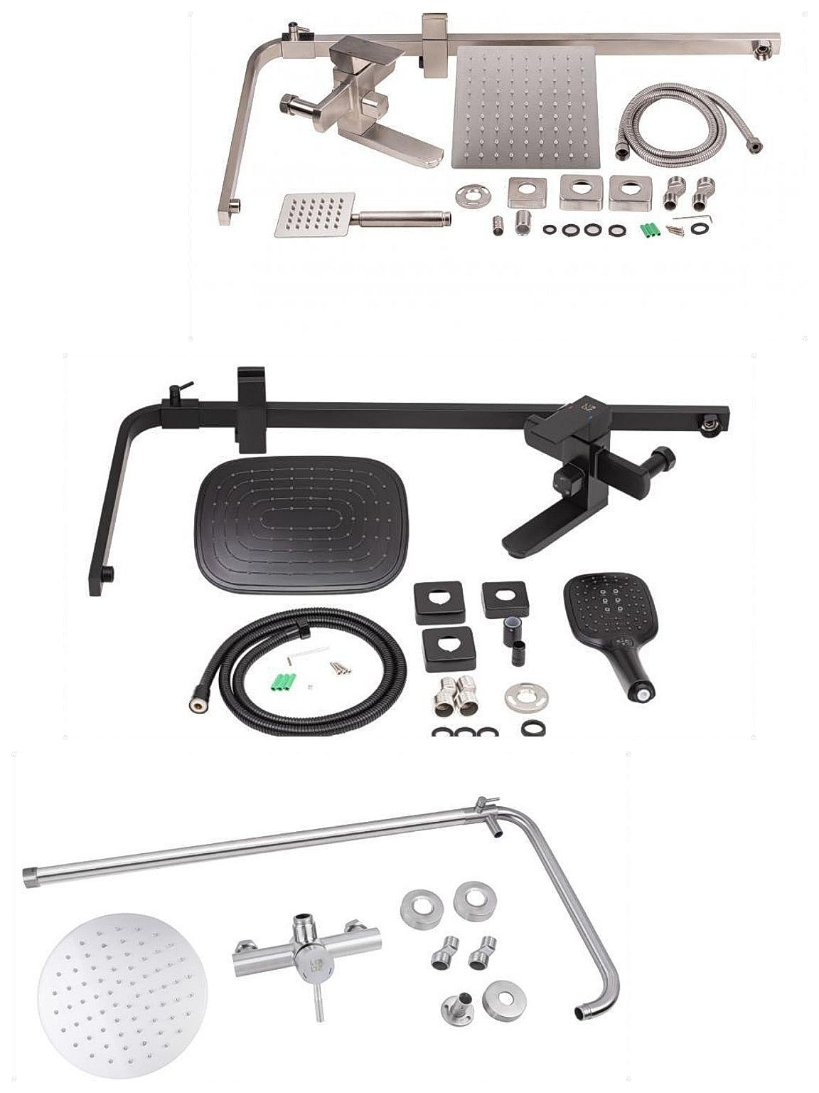 Душова система від SKLAD нерж.Black 3-x функц. в комплекті