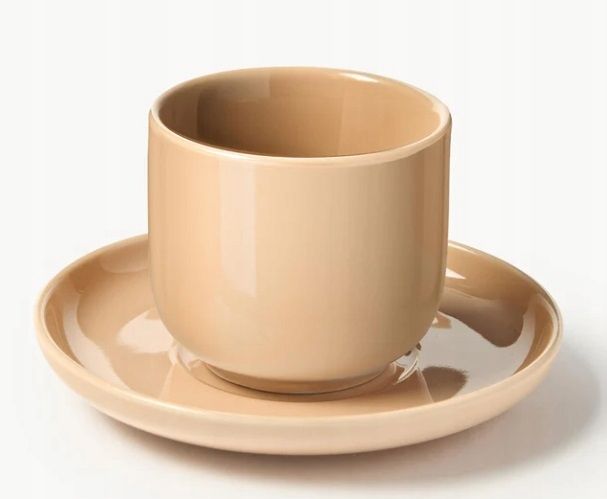 Filiżanka ze spodkiem z porcelany Nessa, 4 szt. 90ml.