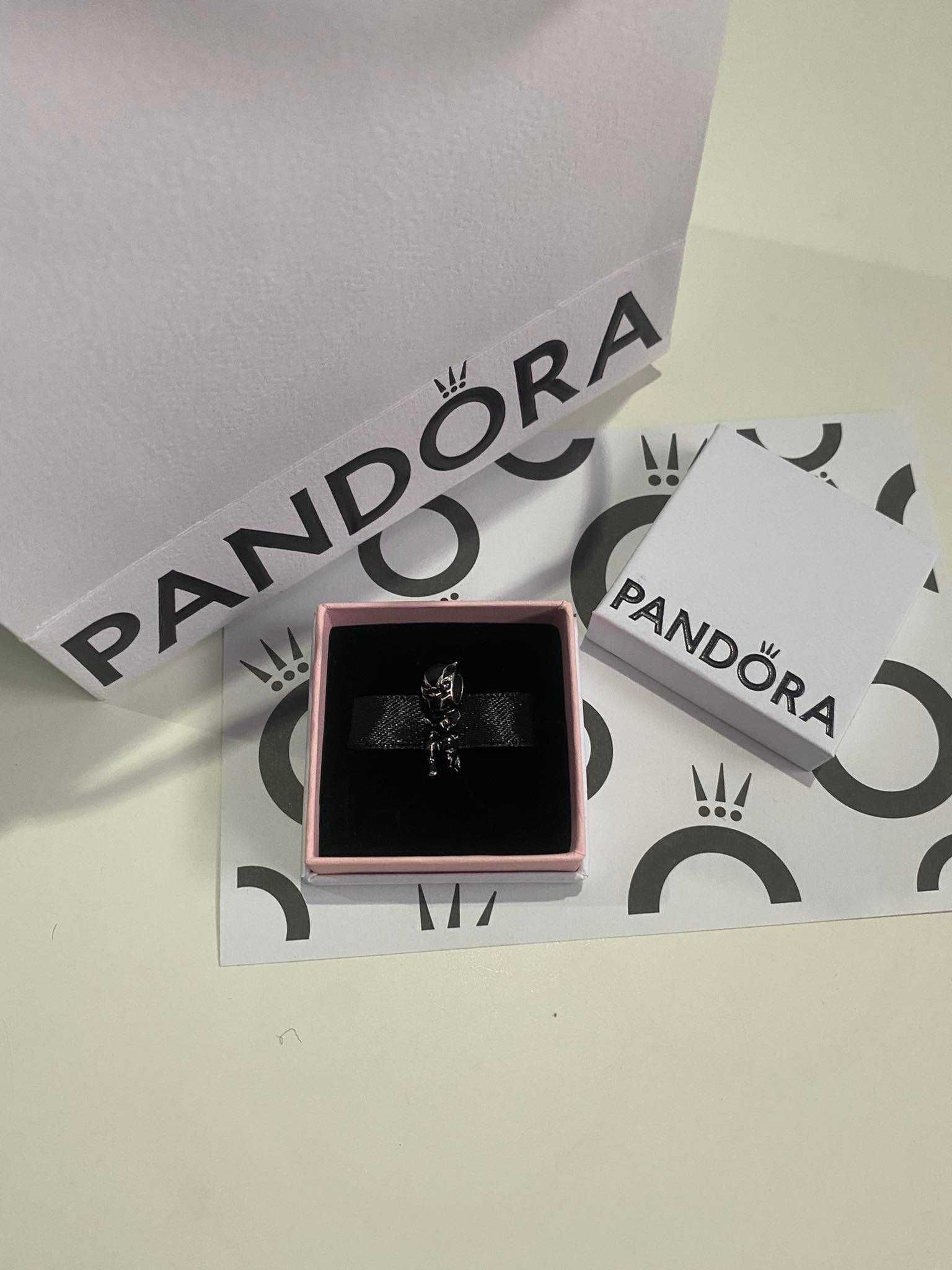 Czarny charm bransoletki typu Pandora czarna Pantera zawieszka marvel
