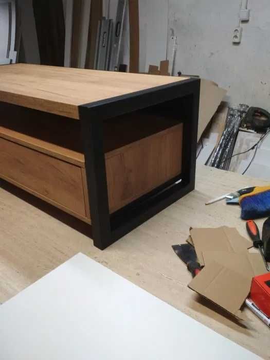 Komoda szafka RTV2 Loft 140cm dąb Lancelot Craft Wotan Hikora Halifax