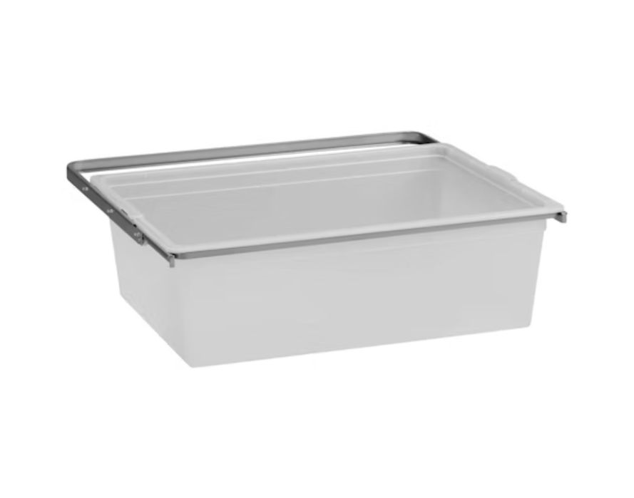 Szuflada z pokrywą system Elfa 436mm x 605 mm srebrny Platinum wsporn
