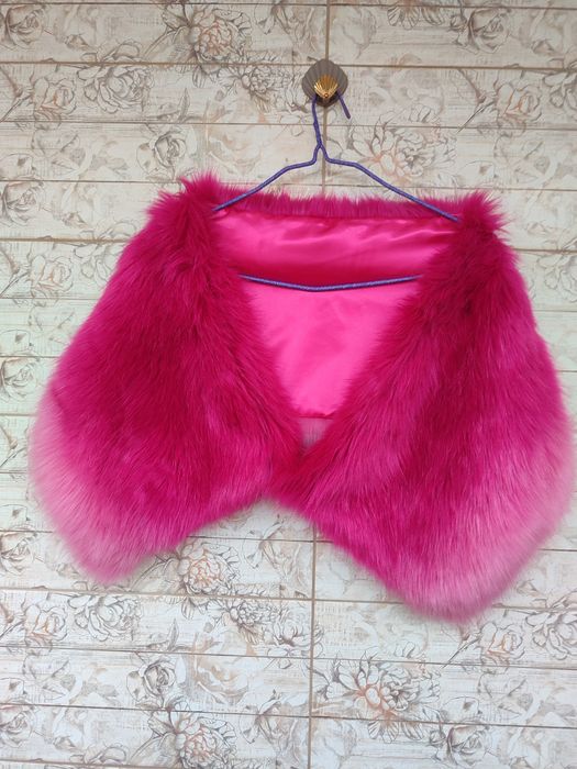 Яскрава хутряна накидка/комір Primark (колір фуксія)