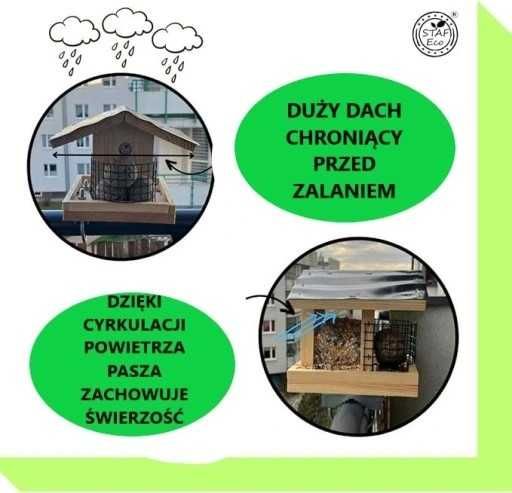 STAFECO Karmnik dla ptaków na balkon do ogródka z OTWIERANYM DACHEM