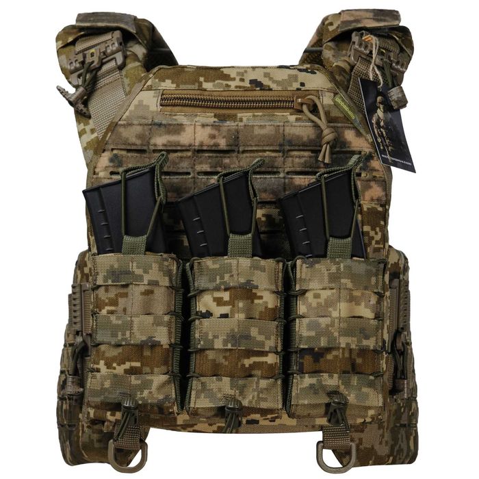 Плитоноска Warmor Gen.5 Піксель + 3 універсальні підсумка під магазини