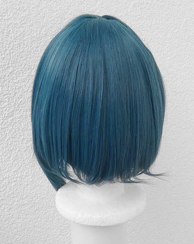 Xingqiu Genshin Impact turkusowa niebieska krótka peruka cosplay wig