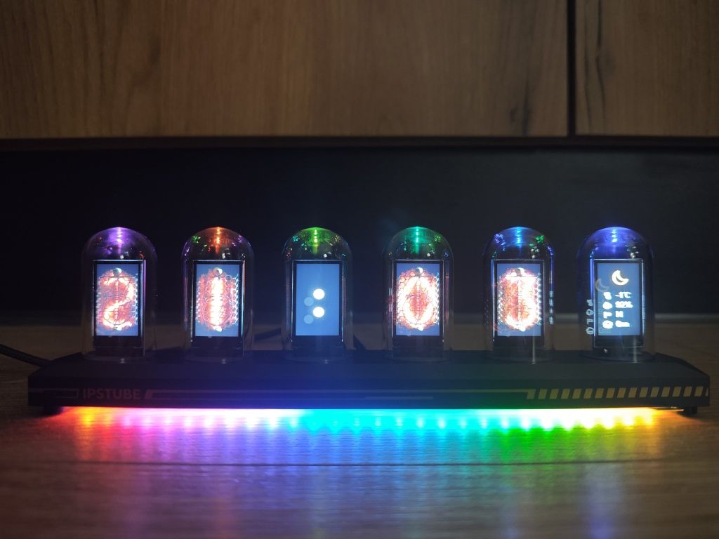 Zegar Nixie  6  Kolorowych Ekranów IPS Aplikacja WIFI BLUETOOTH