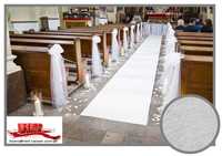Super Wykładzina Biały dywan na ślub chodnik Śnieżnobiały  PRECOAT 1m
