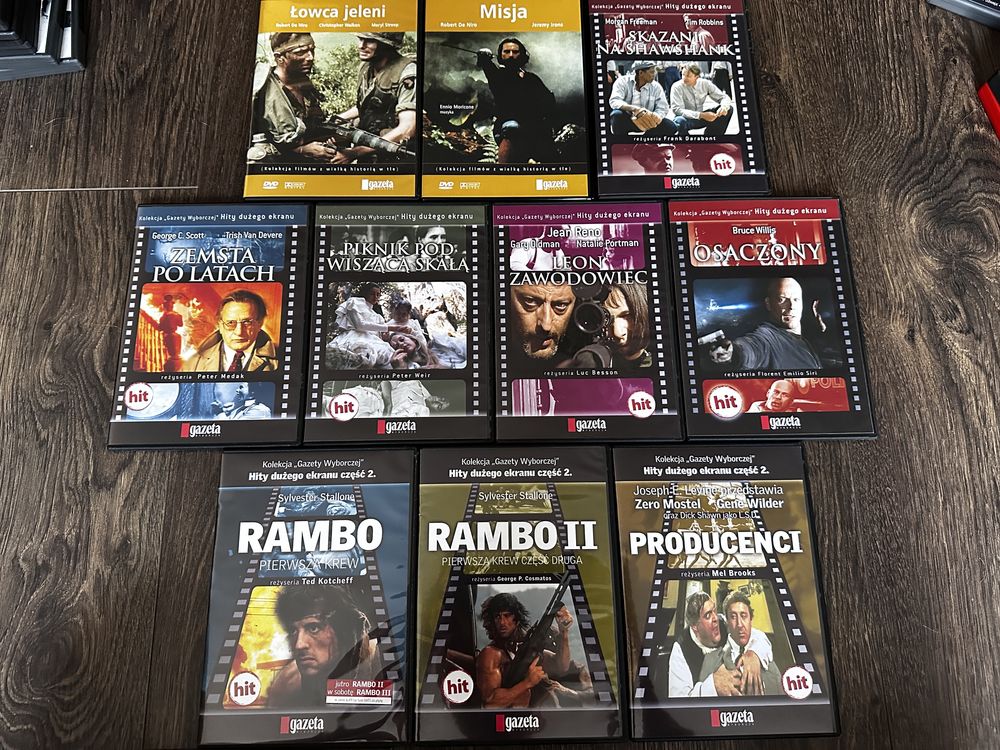 Kolekcja Filmów Sensacyjnych DVD Rambo Skazani na Shawshank i inne