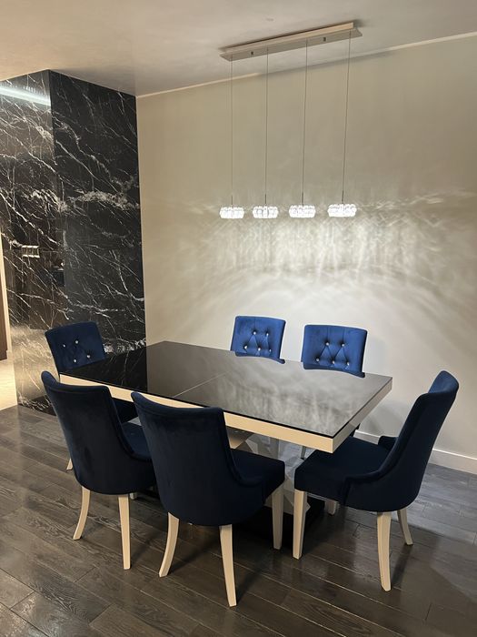 Krzesła Galmour (8 krzeseł), granatowe