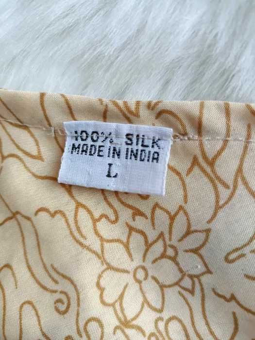 jedwabna. zwiewna sukienka 100% jedwab L XL