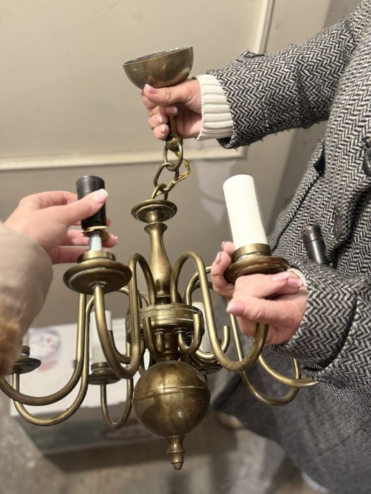 Żyrandol lampa sufitowa  z mosiądzu retro do salonu