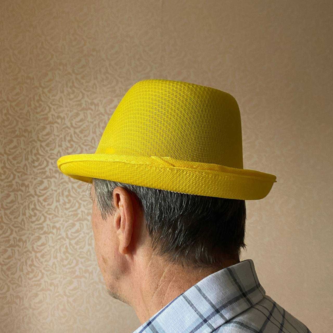 Летняя стильная жёлтая шляпа