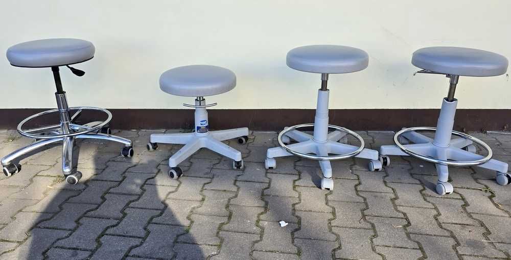 Taboret laboratoryjny  ekoskóra,  chromowana stal