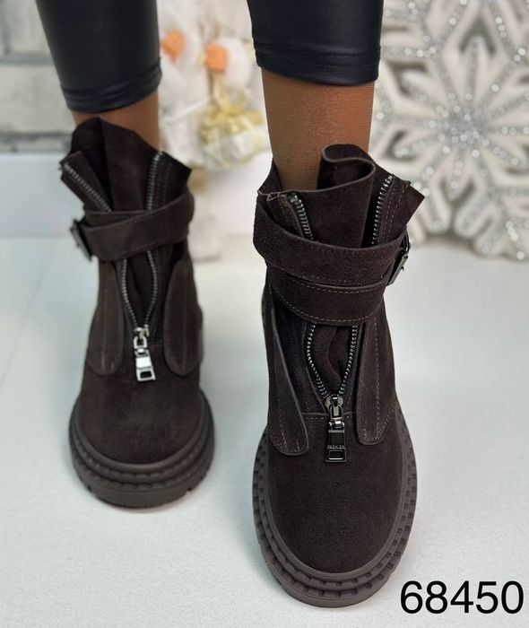 Жіночі шкіряні зимові черевики