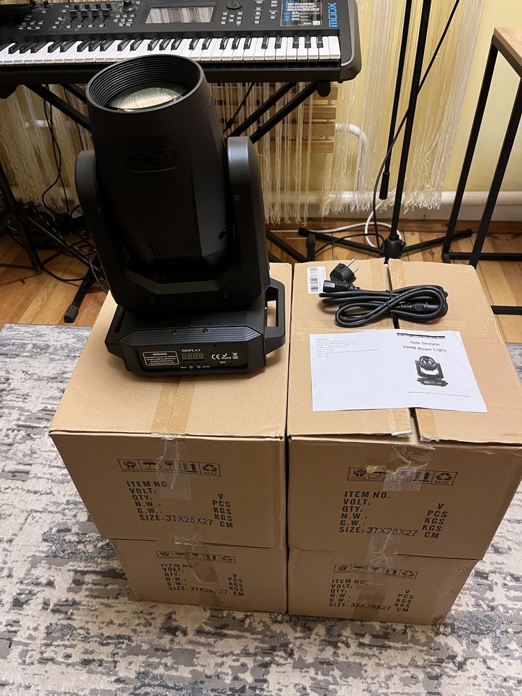 Світломузичний прилад Mini beam 200w , led голова