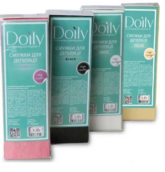 Смужки для депіляції в коробці Doily 7х22,80 г/м2, (100 шт) білі
