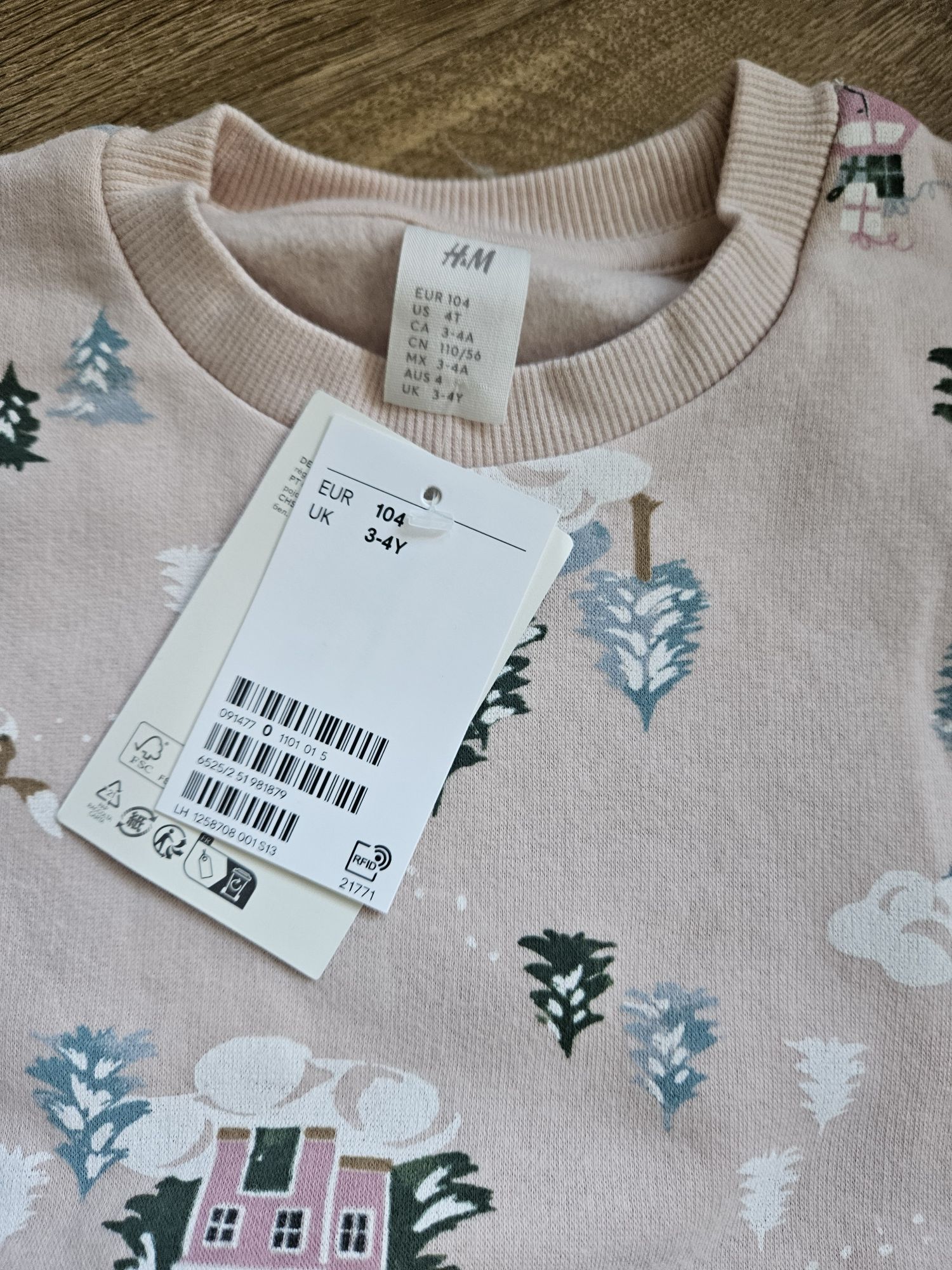 Komplet dresowy H&M 104 pudrowy różowy nowy