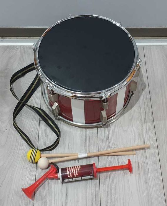 Duży 12 cali głośny bęben do kibicowania biesiada kapela pałki pasek