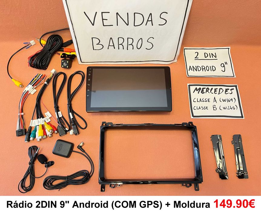 Rádio 2DIN 9" [4+32GB] MERCEDES • A180 (W169) • B180 (W245) • Android
