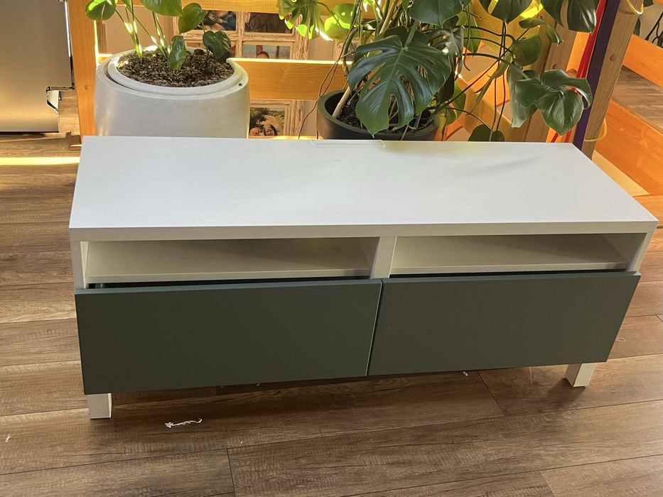 Szafka TV IKEA BESTA zielona 140x42x38
