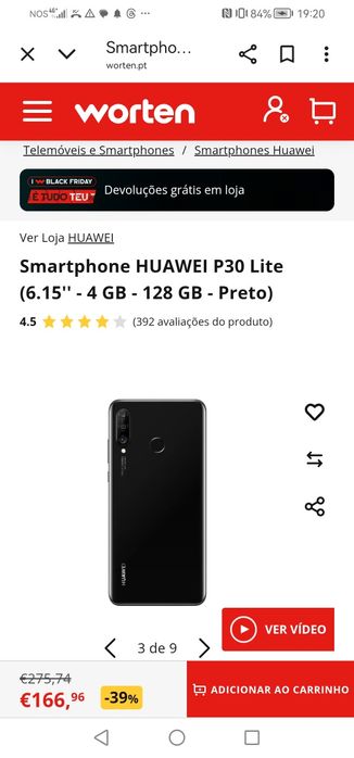 Huawei P30 lite 128 gb memoria e 4gb ram