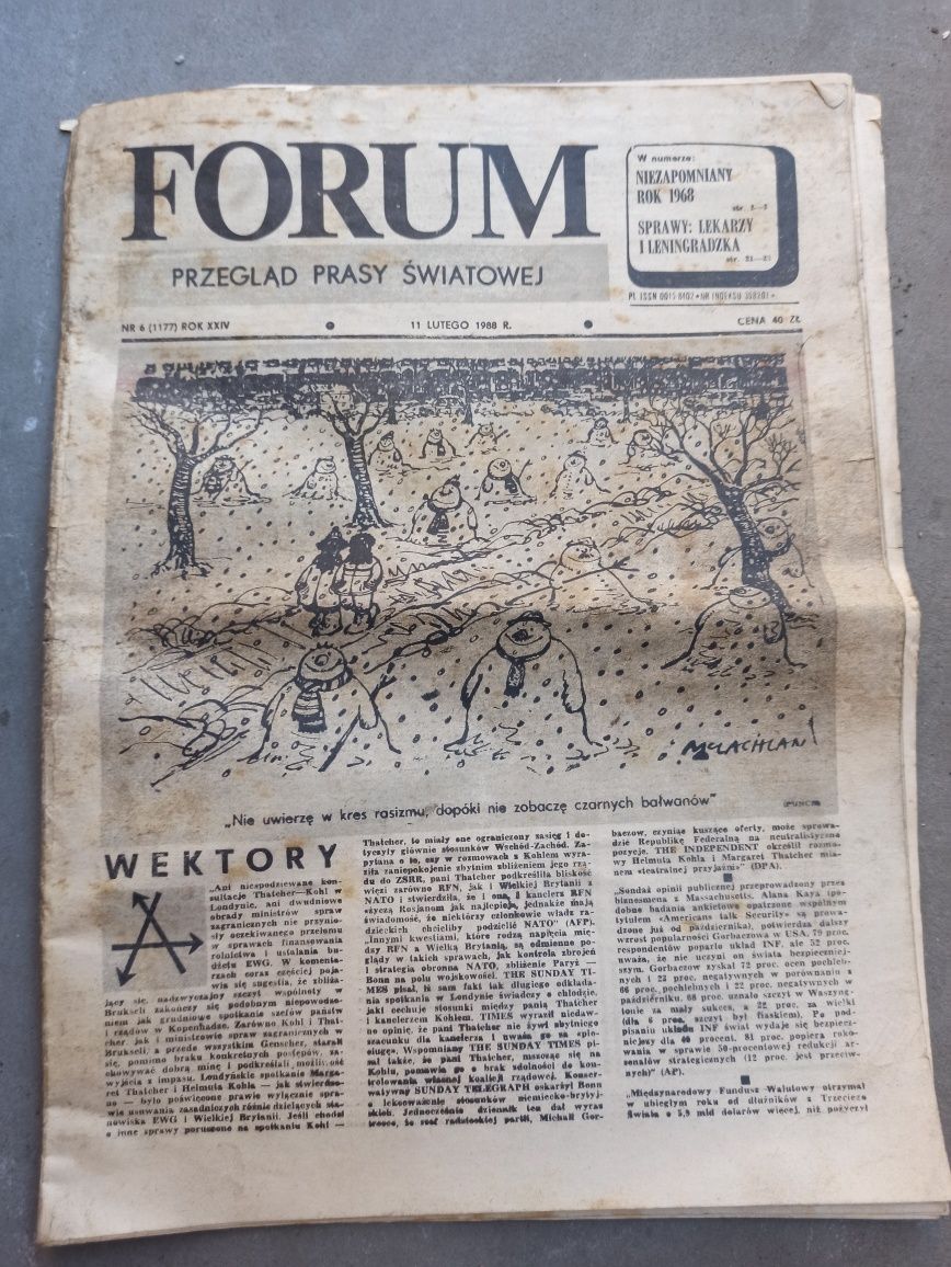 Forum przegląd prasy światowej gazeta prl 1988 czasopismo propaganda