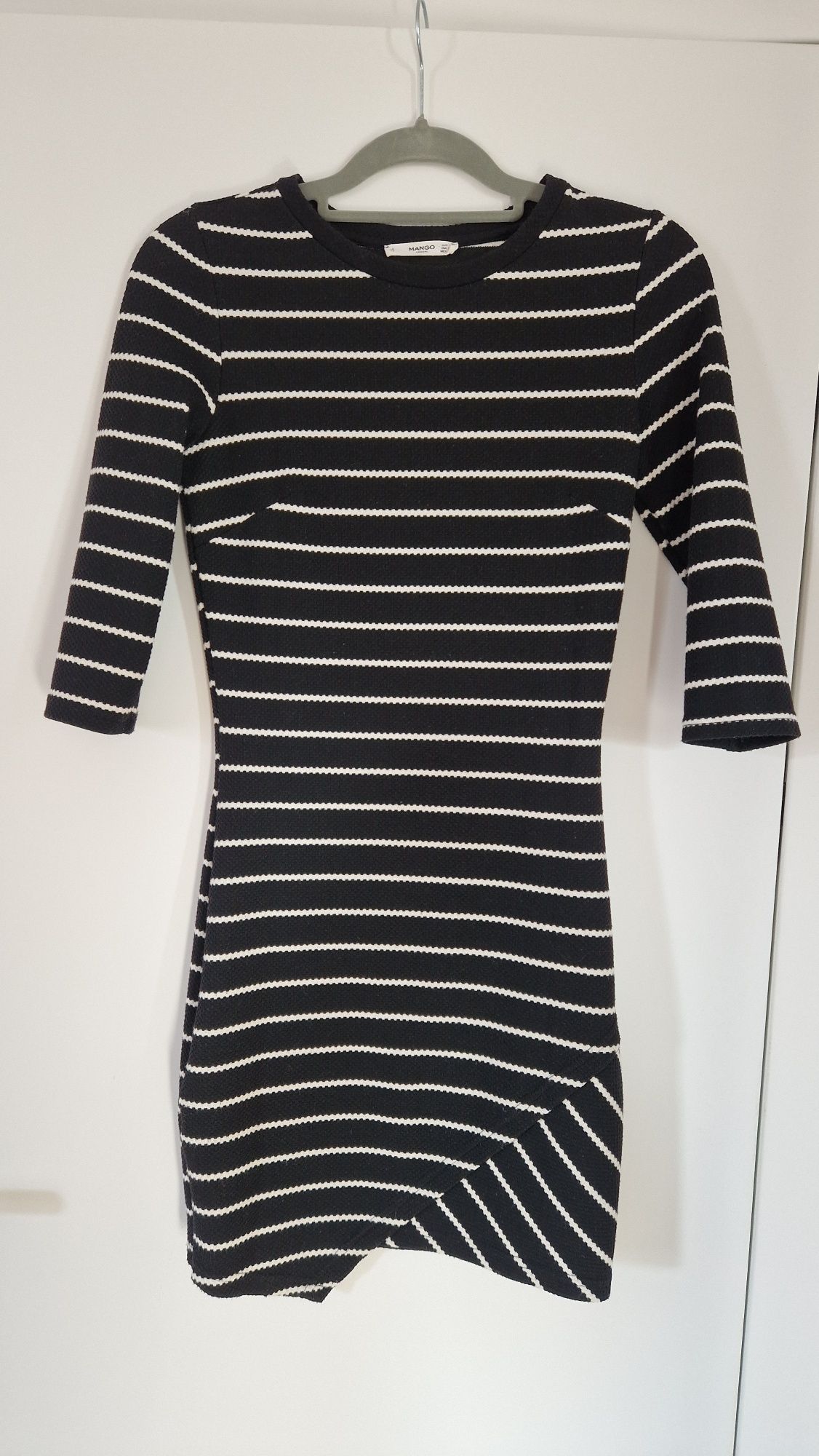 Mango casual asymetryczna mini w paski xs