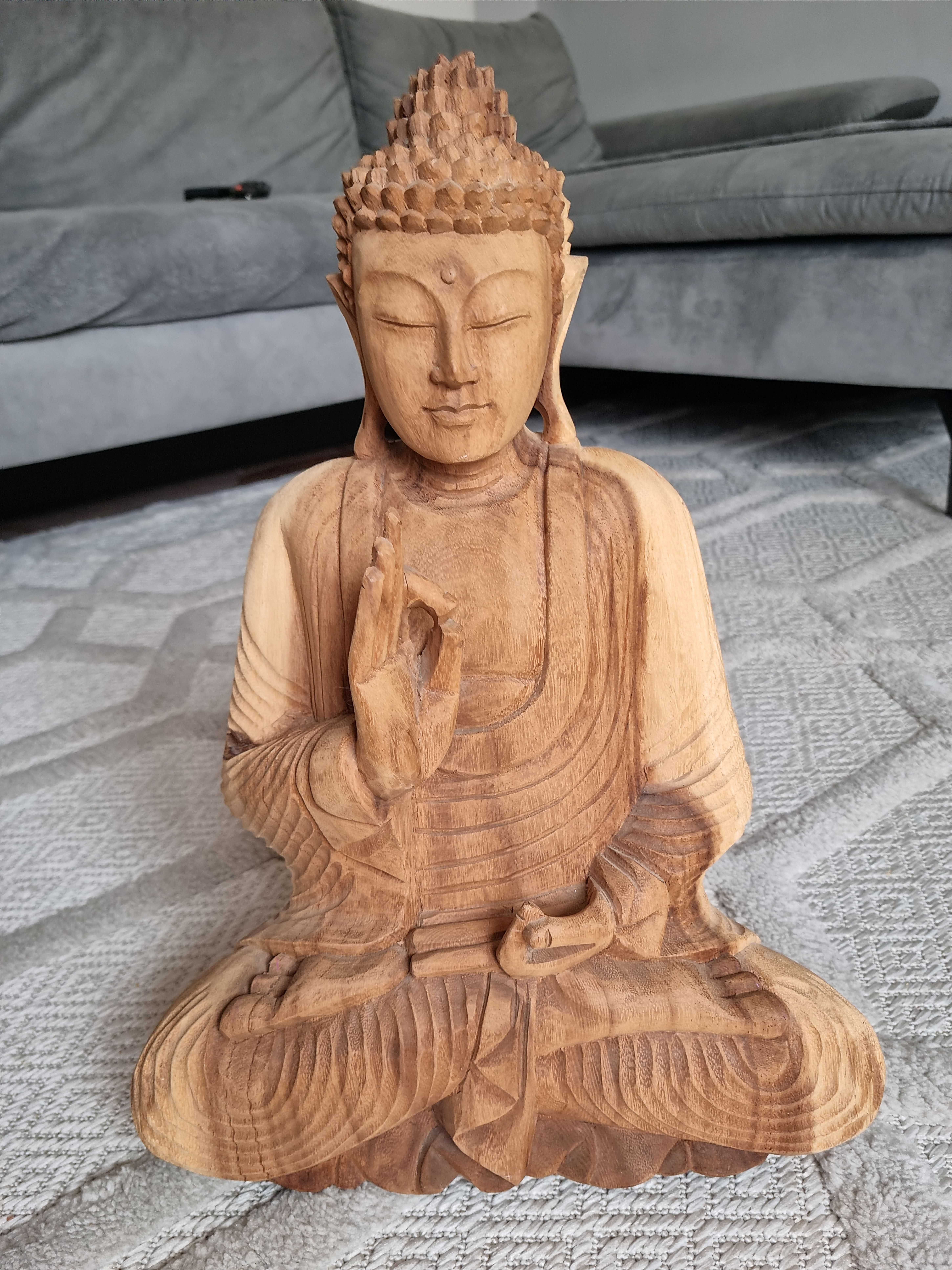 Budda buddha drewno egzotyczne suar figurka rzeźba duża 42 cm