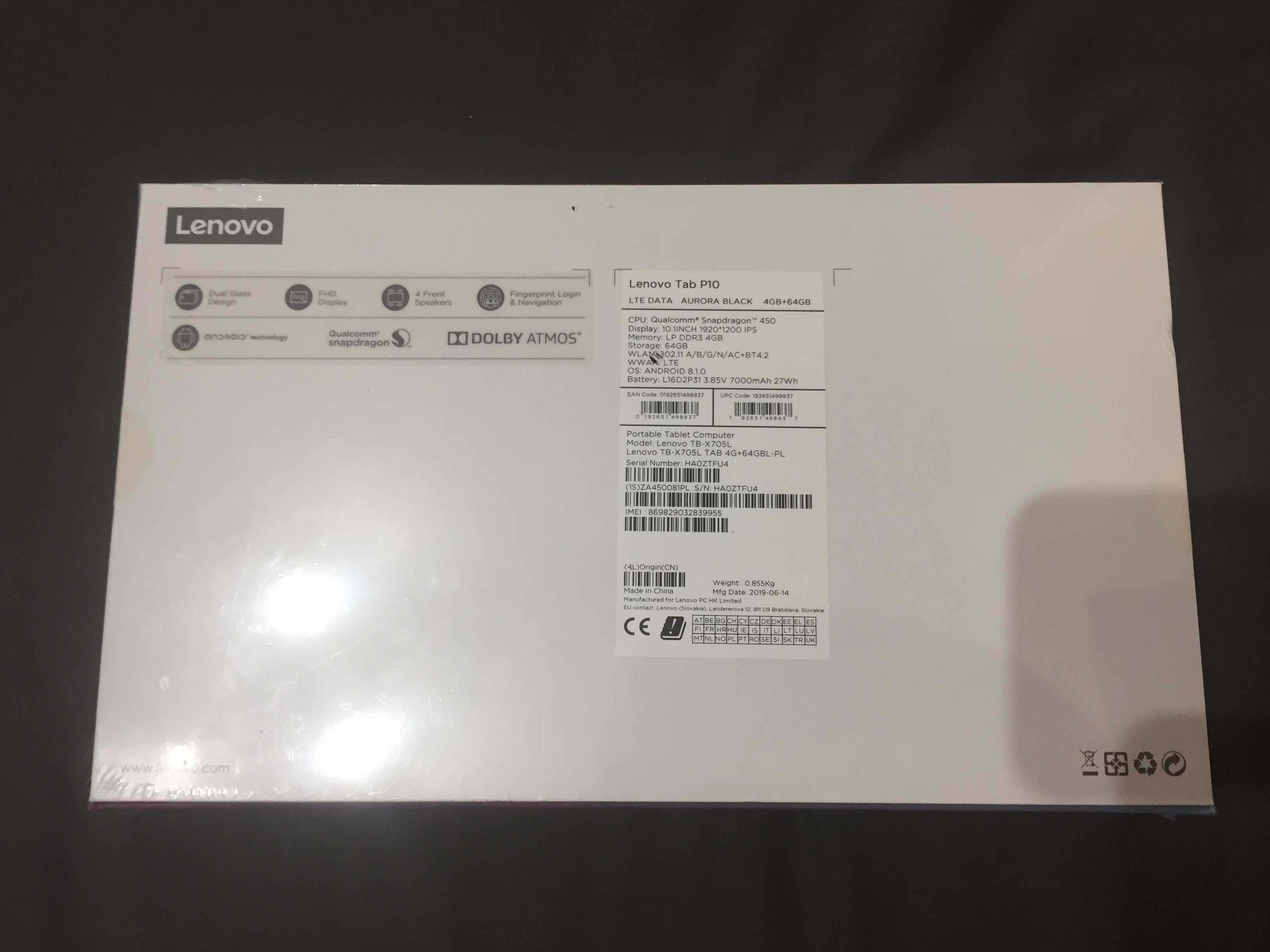 Tablet Lenovo Tab P10 10,1" LTE "TB-X705L"