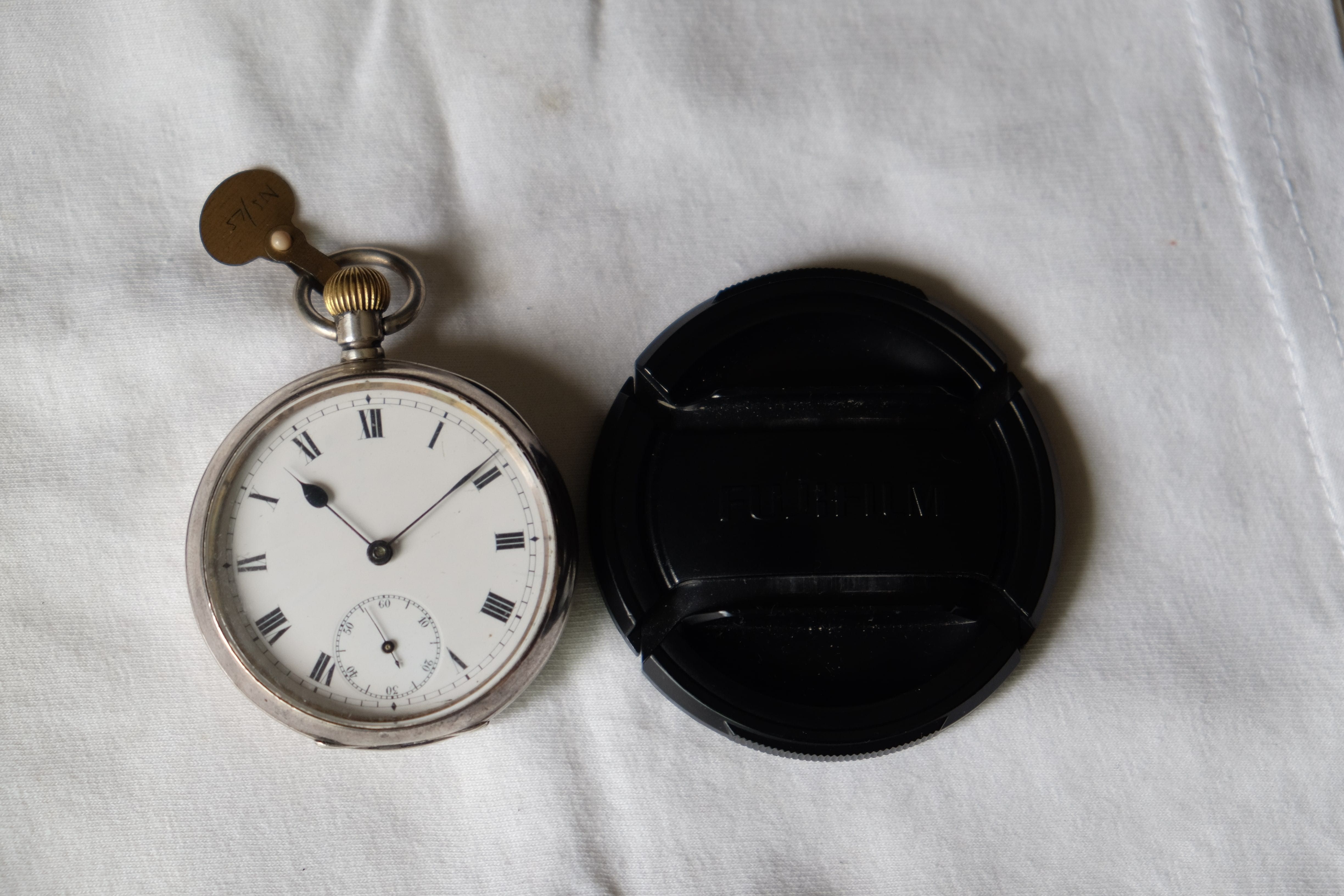 Relógio de Bolso Vintage (Máquina Omega, Caixa Omega de prata)