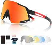 Okulary przeciwsłoneczne na rower z 5 wymiennymi soczewkami 100%UV