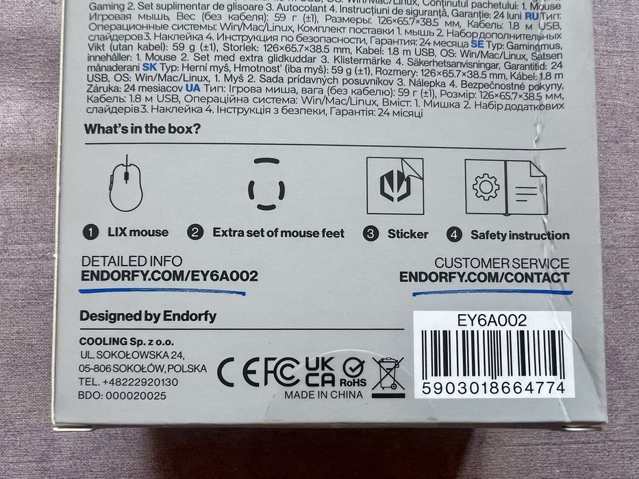 Podkładka + mysz Endorfy Gaming EO0000 + EY6A002