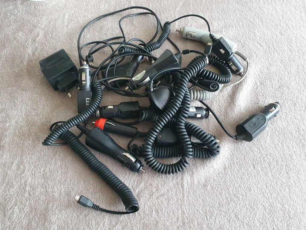 Ładowarka Samochodwa Mini USB, Micro USB, Cienki Wtyk Nokia.