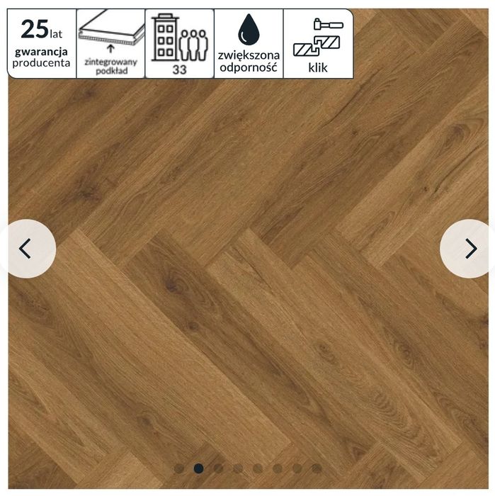 Panele winylowe SPC LVT Quick Step - Jodełka Dąb Karmel, nowe, 9,5 m²