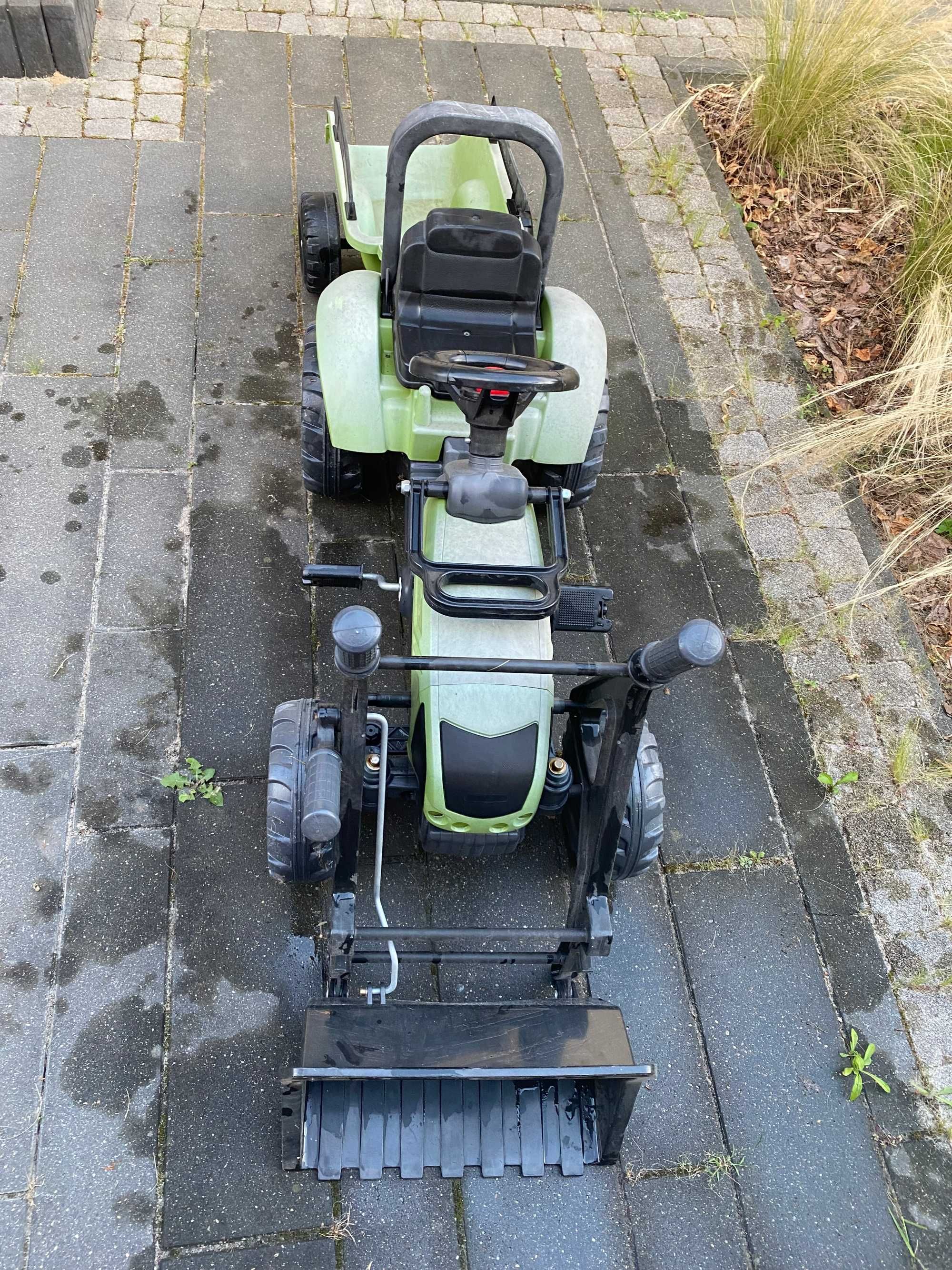 Falk Claas traktor na pedały z łyżką i przyczepką
