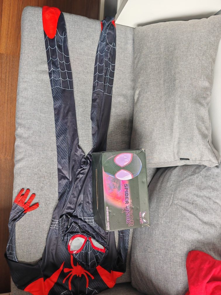 Strój Spiderman maska podswietlana