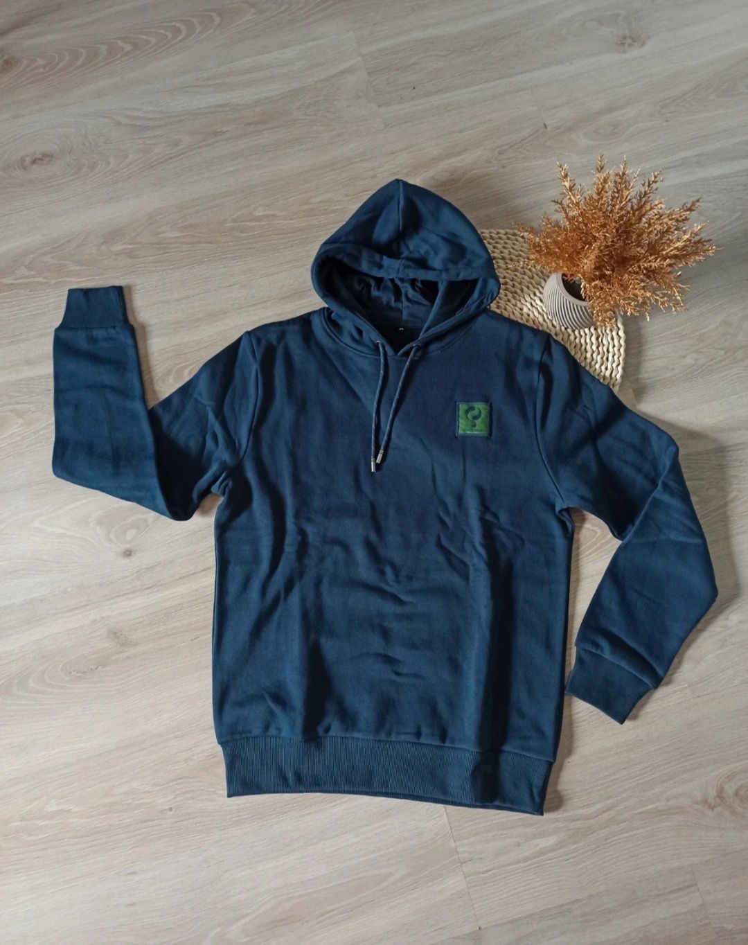 Nowa bluza z kapturem męska granatowa S