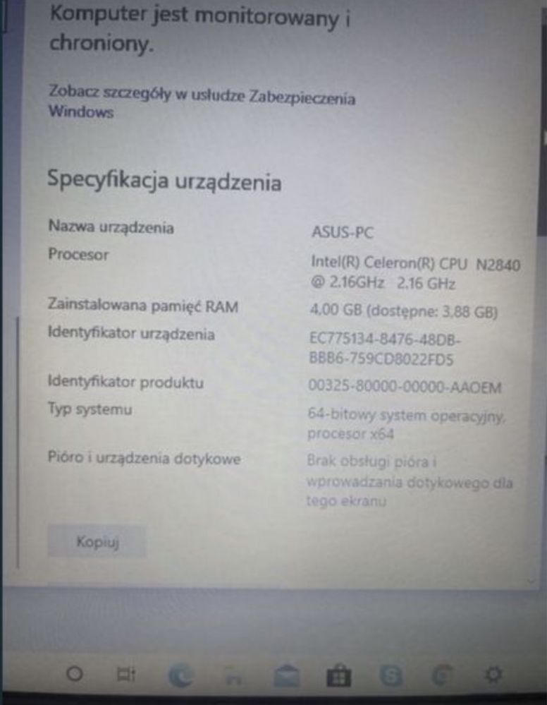 Laptop biały ASUS